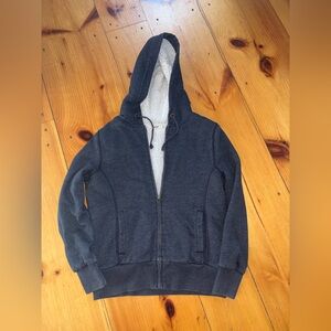 Old Navy Sherpa Lined Zip Up Hoodie Medium Gray